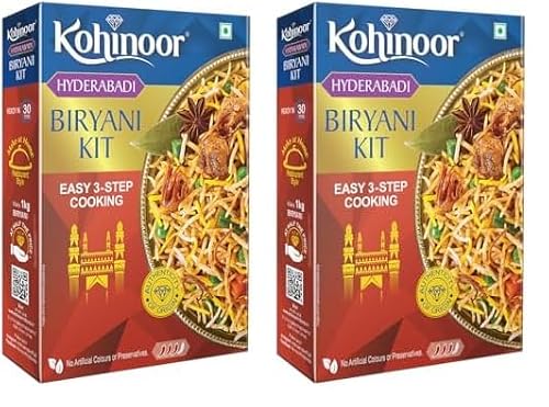 Kohinoor Authentic Basmati Biryani Kit,Hyderabadi|Easy 3-Ste...