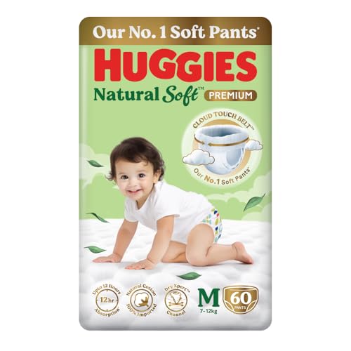Huggies Natural Soft Premium Baby Diaper Pants, Our No.1 Sof...