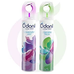Odonil Air Freshener Room Spray - 440 ml Combo (Pack of 2, 220ml each) | Lavender Mist & Jasmine…