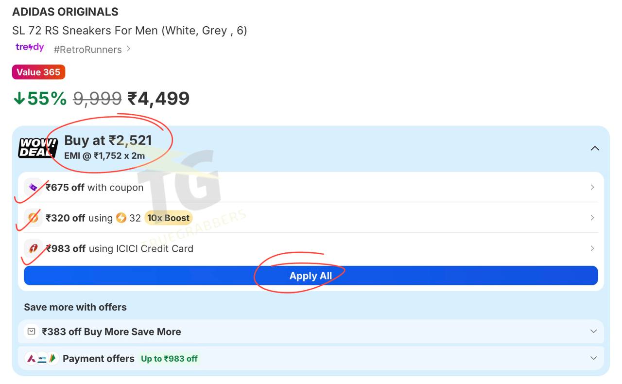 Triple Offer | Adidas Originals Shoes Upto 60% Off.