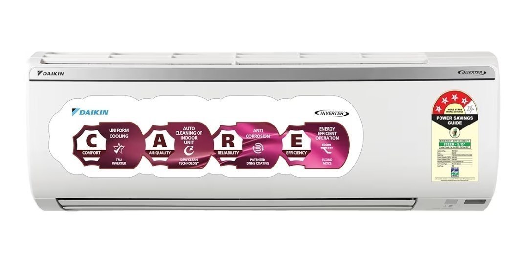 Daikin 1.5 Ton 4 Star Inverter Split AC (Copper | PM2.5 Filter| Dew Clean | Hepta Sense | Triple Display | Stabilizer Inside | FTKP50XV) White