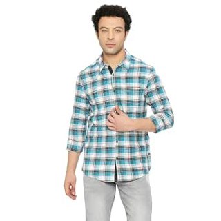 Spykar Men Slim Fit Full Sleeve Checked Shirts