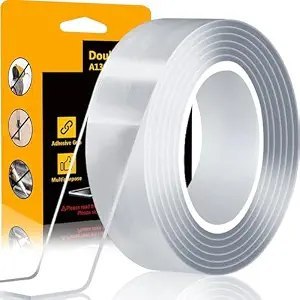 ECLET Nano Double Sided Tape, Multipurpose Super Sticky Gel Grip Mounting Tape, Washable, Reusable, No Residue, for Home & Office, 2mm Thick, 1.2 Inch Wide, Transparent (3 mtrs)