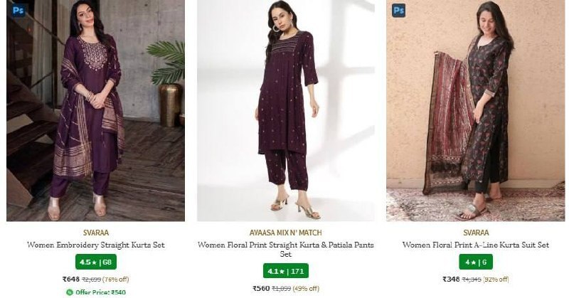 BRANDED SALWAR SUITS @ UPTO 92% OFF⚡BEST FILTER