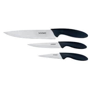 Solimo Classic Stainless Steel 3-Piece Knife Set .