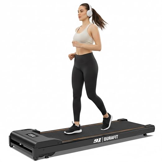 Durafit91™ Dash Lite 2.5HP Peak BLDC Motor Walkpad Treadmill with Remote Control | 100 kg User Capacity Walking Pad| 8 km/h Max Speed | LED Display with Under-Desk Design | Home Use