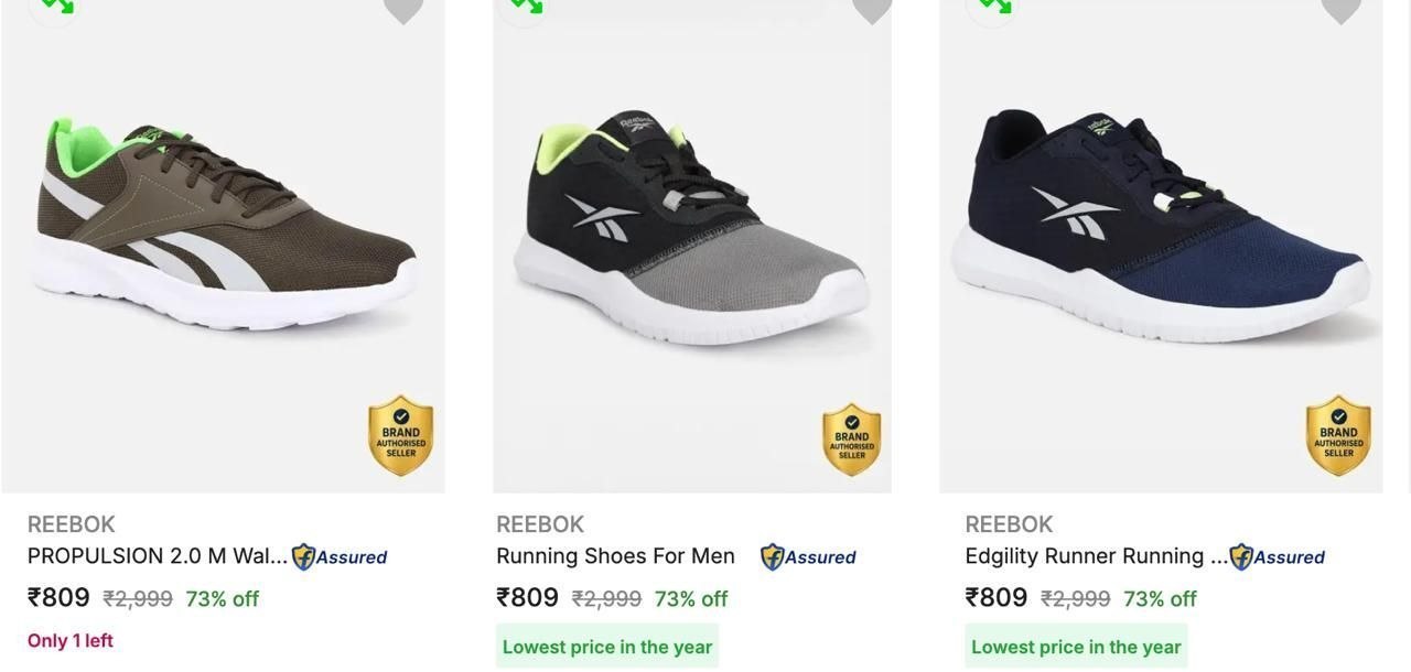 Reebook Shoes Starts