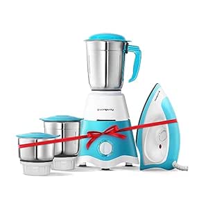 Longway Super Dlx Mixer Grinder with Kwid 1100W Dry Iron | 500 Watt Powerful Motor | 3 Jars for…
