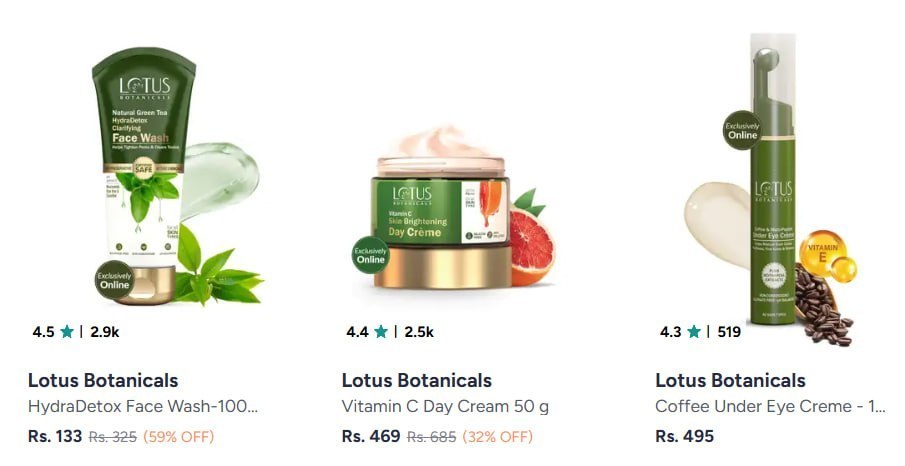 Myntra | Buy Lotus botanicals Upto 60% off