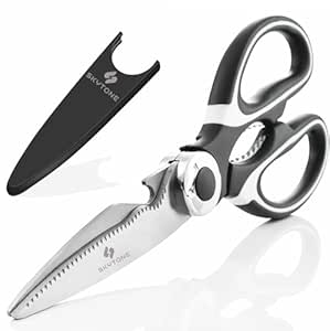 SKYTONE Kitchen Scissor, Scissors for Kitchen Use Home, food scissors,Premium Stainless Steel Solid Kitchen Shears for Meat, Seafood, Chicken, Vegetables, Herbs, BBQ, Bottle Opener
