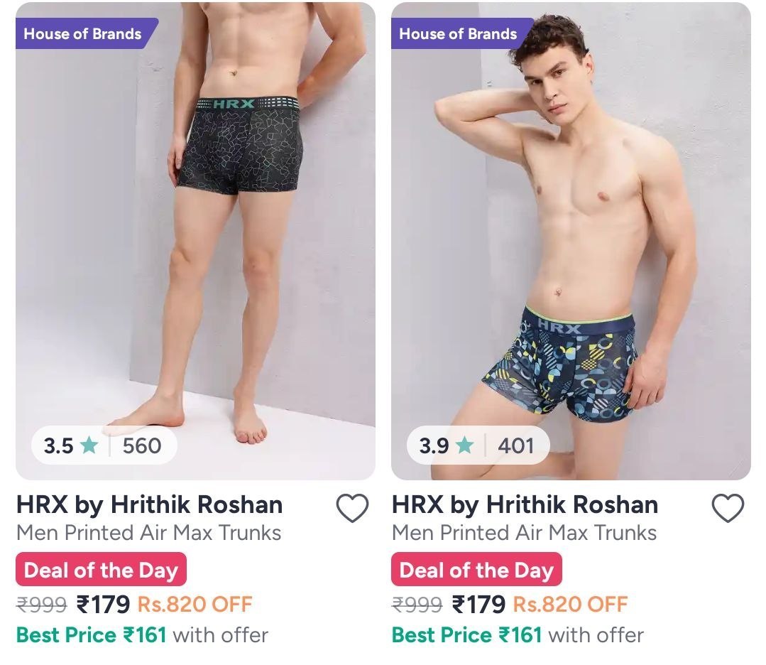 Myntra : Upto 75% Off On HRX Clothing.