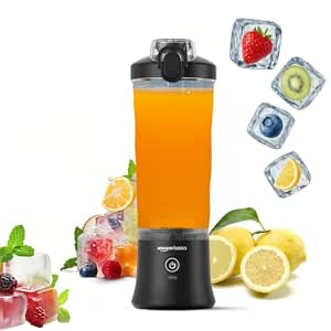 Amazon Basics Portable Hand Blender for Smoothies and Juices | USB Rechargeable | 6 Stainless Steel…
