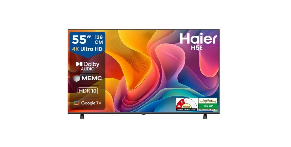 Haier H5E Series 139cm (55) 4K Ultra HD Smart LED Google TV
