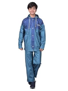 Dollar Rainguard Kids' Full Sleeve Solid Raincoat Set With Adjustable Hood and Pocket