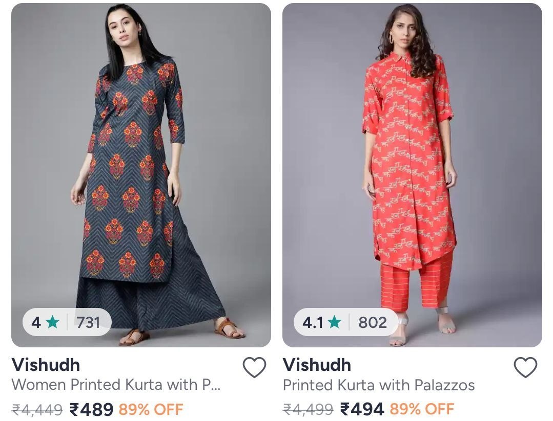 Myntra - Upto 90% Off On Vishudh Women's Clothing.