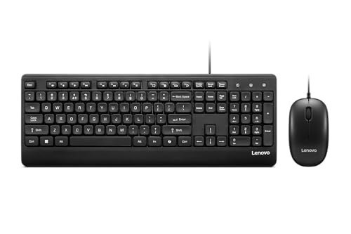 Lenovo 110 Keyboard & Mouse Wired Combo| Waterproof Exoskele...