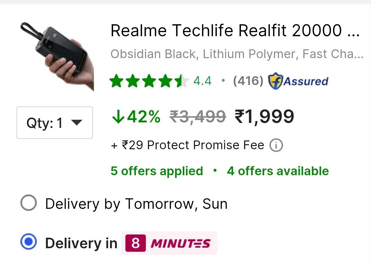 Realme 20,000mAh 45w Powerbank *