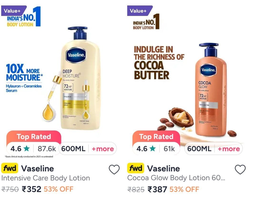 Myntra | Vaseline Skincare Min. 50% Off