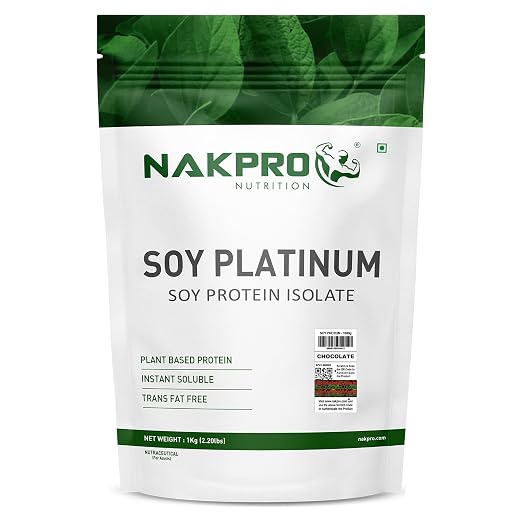 NAKPRO NUTRITION Soy Protein Isolate | 1kg Chocolate | 25.3g Protein | Plant Based Protein Powder | All Essential Amino Acids for Support and Recovery