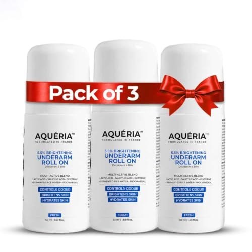 Aqueria Pack of 3 Underarm Brightening Roll-On for Men & Wom...