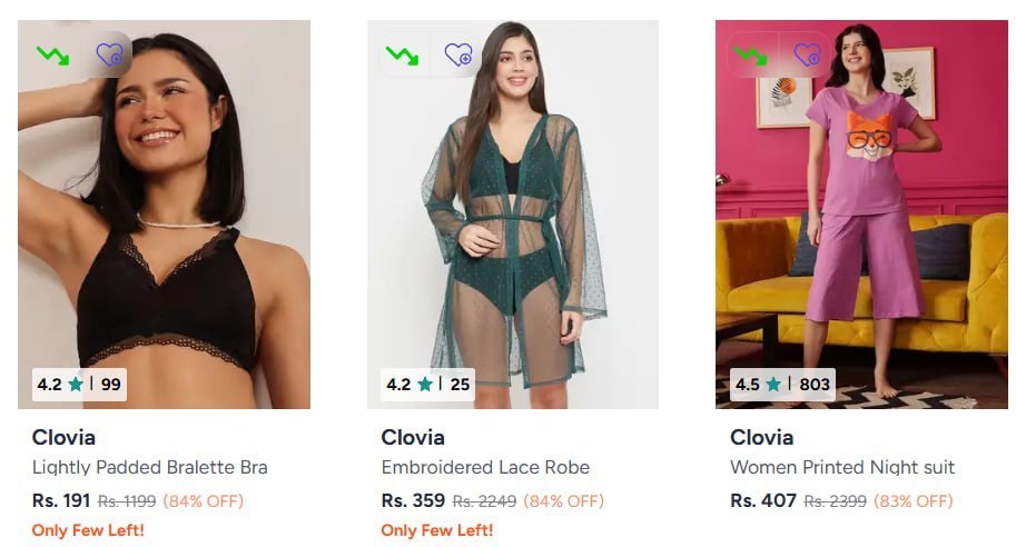 Myntra | CLOVIA MIN 80% OFF