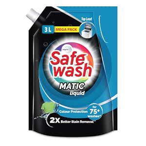 Safewash Top Load Matic Premium Liquid Detergent Refill Pouch (3 Litre)