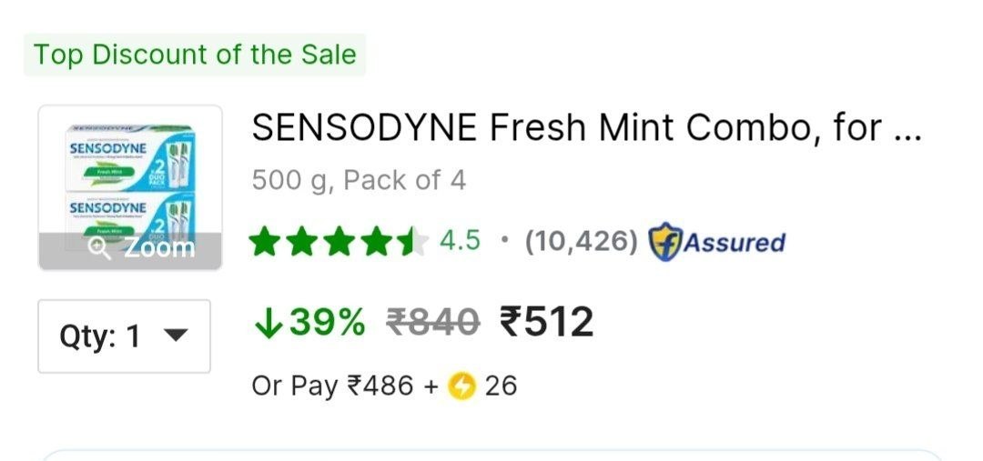 LOWEST : Sensodyne Toothpaste Combo (4 x 125g)